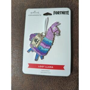 2021 Hallmark Fortnite Loot Llama Flat Metal Enameled Christmas Ornament **New**
